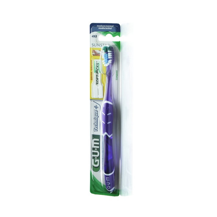 070942121576 GUM Technique Compact Medium 493 Οδοντόβουρτσα Μέτρια