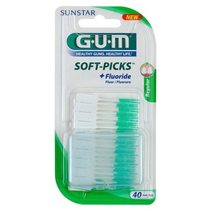 GUM Soft Picks Fluoride Μεσοδόντιες Οδοντογλυφίδες Regular Πράσινες 40τεμ