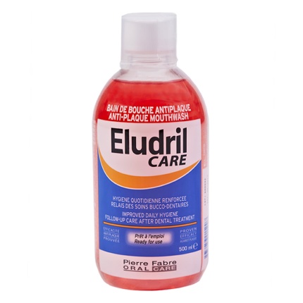Το Eludril Care είναι ένα διάλυμα για στοματικές πλύσεις κατά της πλάκας που περιέχει δύο ενεργές ουσίες: χλωρεξιδίνη και χλωριούχο κετυλπυριδίνιο.