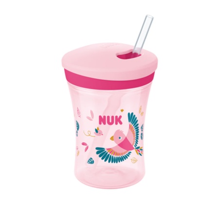 NUK Action Cup, Ποτηράκι που Αλλάζει Χρώμα με Καλαμάκι για 12m+