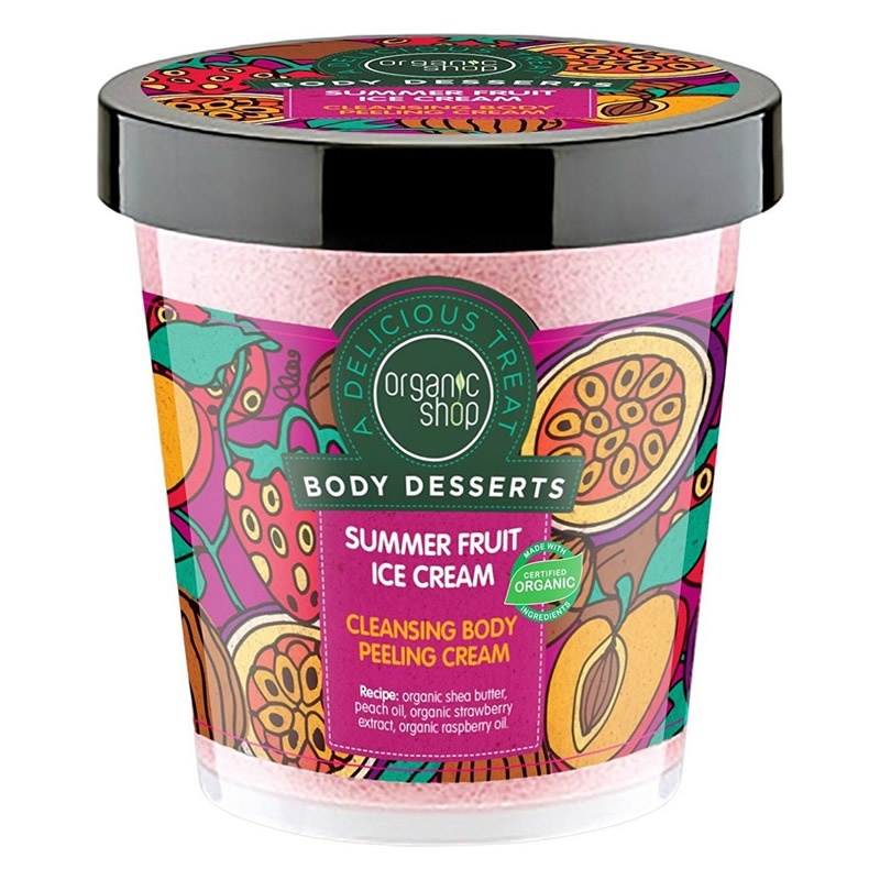 NATURA SIBERICA  Organic Shop Body Desserts Summer Fruit Ice Cream, Καθαριστικό Peeling Σώματος