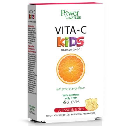 POWER HEALTH Vita-C Kids Stevia 30 Μασώμενα Δισκία