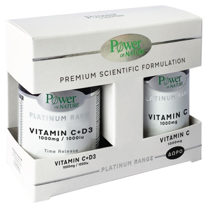 POWER HEALTH Set Platinum Range VitC 1000mg + D3 1000iu 30tabs