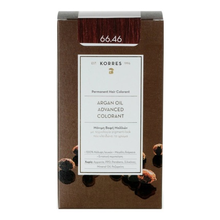 KORRES Μόνιμη Βαφή Μαλλιών Argan Oil Advanced Colorant Έντονο Κόκκινο Βουργουνδίας 66.46