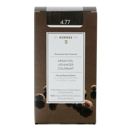 KORRES Μόνιμη Βαφή Μαλλιών Argan Oil Advanced Colorant DARK CHOCOLATE 4.77