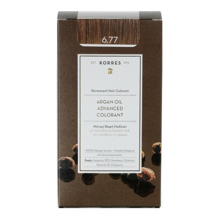 KORRES Μόνιμη Βαφή Μαλλιών Argan Oil Advanced Colorant GIANDUJA 6.77