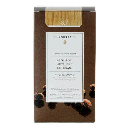 KORRES Μόνιμη Βαφή Μαλλιών Argan Oil Advanced Colorant TOFFEE 8.7
