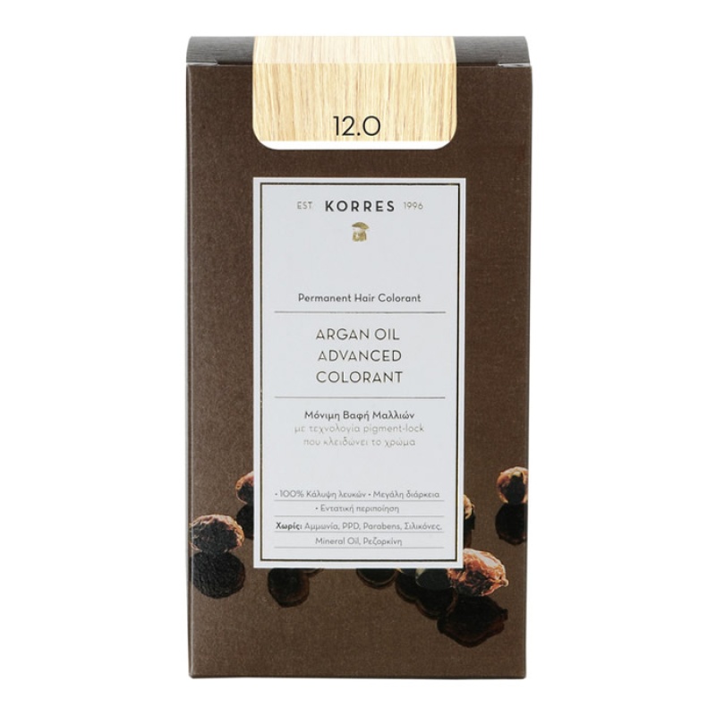 KORRES Μόνιμη Βαφή Μαλλιών Argan Oil Advanced Colorant 12.0 Ξανθό Special Blonde