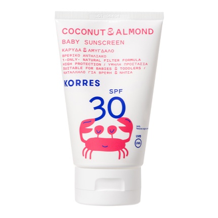 KORRES Baby Sunscreen Coconut & Almond SPF30 Βρεφικό Αντηλιακό Γαλάκτωμα για Πρόσωπο & Σώμα