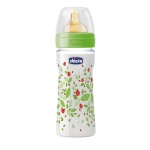 CHICCO Μπιμπερό Πλαστικό με Θηλή από Καουτσούκ 2 Μηνών και Πάνω με Μέτρια Ροή 250ml