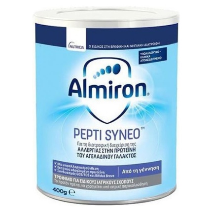 ALMIRON Pepti Syneo 0m+ Βρεφικό Γάλα για Αλλεργίες στην Πρωτεΐνη του Γάλακτος 400gr