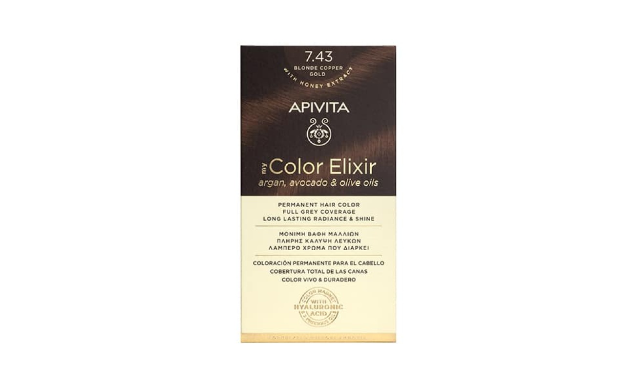 APIVITA My Color Elixir Νο 7.43 Βαφή Μαλλιών Ξανθό