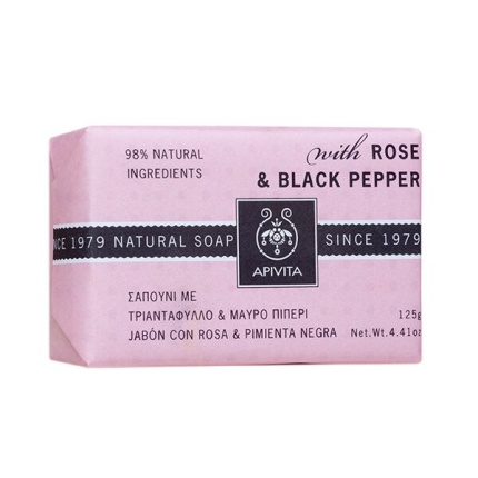 APIVITA NATURAL SOAP, σαπούνι με τριαντάφυλλο