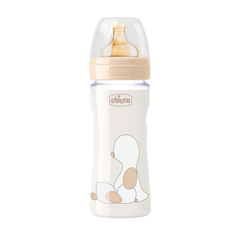 CHICCO Original Touch Γυάλινο Μπιμπερό με Θηλή Καουτσούκ 0m+ 150ml