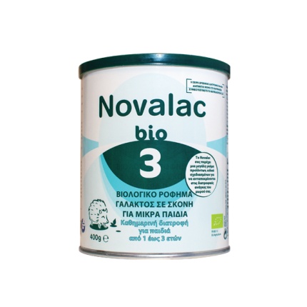 NOVALAC Bio 3 Βιολογικό Γάλα σε Σκόνη για Παιδιά από 1 έως 3 Ετών 400gr