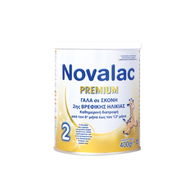 NOVALAC Premium 2 Γάλα 2ης Βρεφικής Ηλικίας από τον 6ο Μήνα έως τον 12ο Μήνα 400gr