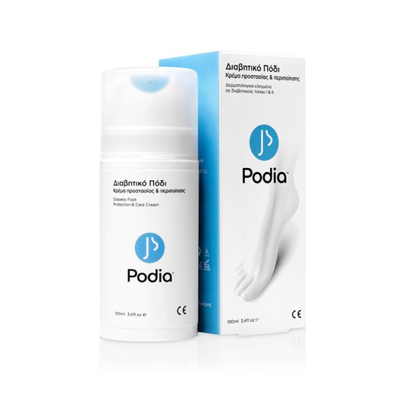 PODIA Diabetic Foot Protection & Care Cream, Κρέμα Προστασίας και Περιποίησης Ποδιών