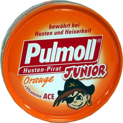PULMOLL Junior, Καραμέλες για Παιδιά με Πορτοκάλι & Βιταμίνες A,C και Ε