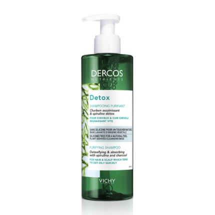 VICHY Dercos Nutrients Detox Shampoo, Σαμπουάν Εντατικού Καθαρισμού για Λιπαρά Μαλλιά