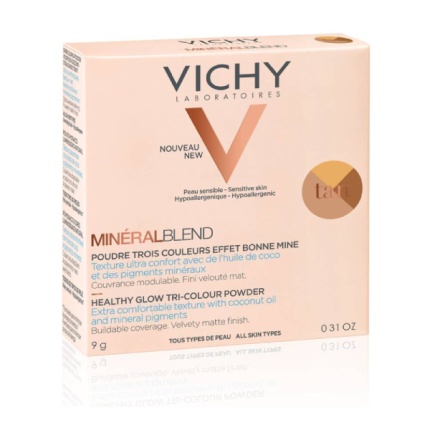 VICHY Mineralblend Healthy Glow Tri-Colour Powder Tan, Τρίχρωμη Πούδρα για Φυσική Λάμψη