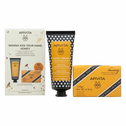 APIVITA, Wanna Kiss Your Hand, Κρέμα Χεριών Εντατικής Ενυδάτωσης με Υαλουρονικό Οξύ, Φυσικό Σαπούνι με Μέλι