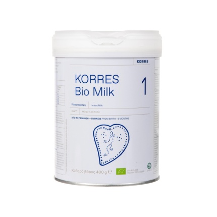 KORRES BIO MILK Βιολογικό Αγελαδινό Γάλα για Βρέφη 1 (0-6 μηνών) 400g
