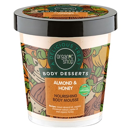 NATURA SIBERICA Organic Shop Body Dessert Almond & Honey, Μους Θρέψης Σώματος, 4744183012028, ενυδάτωση