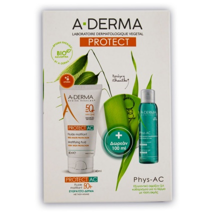 A-Derma Protect AC, Αντηλιακή Κρέμα, αντηλιακό προσώπου, SPF50+, Λιπαρό δέρμα, Ακμή, Δέρμα με τάση ακμής, Ευαίσθητο δέρμα, Αντηλιακά, Aντηλιακή προστασία