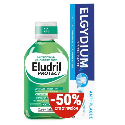 ELGYDIUM Promo Eludril Protect Στοματικό Διάλυμα 500ml & Antiplaque Οδοντόπαστα Κατά της Πλάκας 75ml