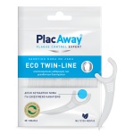 PLAC AWAY Twin Line Διπλό Λευκαντικό Οδοντικό Νήμα με Λαβή 30 Τεμάχια