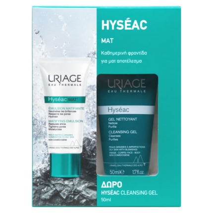 URIAGE Hyseac Mat Cream, URIAGE Cleansing Gel, Κρέμα προσώπου, λιπαρό δέρμα, ακμη