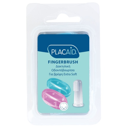 PLAC AID Finger Brush Βρεφική Οδοντόβουρτσα Μαλακή Χωρίς PVC 1 Τεμάχιο