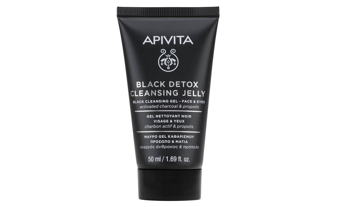 APIVITA, black Detox, Gel Καθαρισμού Προσωπου, ντεμακιγιαζ