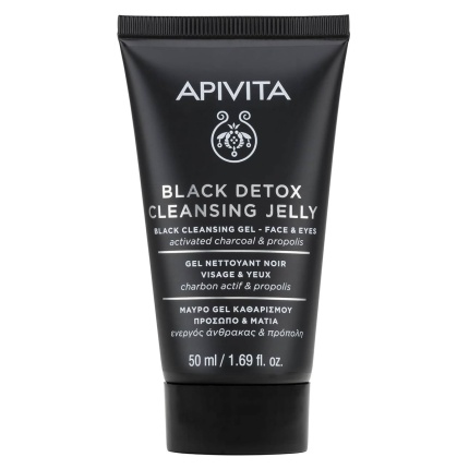 APIVITA, black Detox, Gel Καθαρισμού Προσωπου, ντεμακιγιαζ