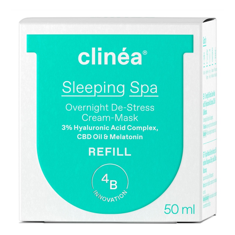 CLINEA, Sleeping Spa Refill, Κρέμα-Μάσκα De-Stress Nυκτός, Κρέμα Nυκτός, ενυδάτωση, 5201314168232