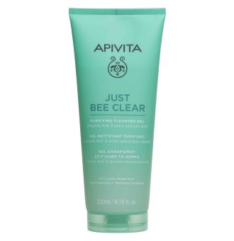 APIVITA, Just Bee Clear, Gel Καθαρισμού προσωπου, Εξυγιαίνει τη Λιπαρή Επιδερμίδα με Τάση Ακμής, 5201279099244