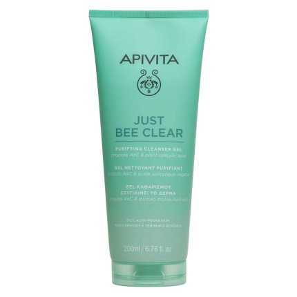 APIVITA, Just Bee Clear, Gel Καθαρισμού προσωπου, Εξυγιαίνει τη Λιπαρή Επιδερμίδα με Τάση Ακμής, 5201279099244