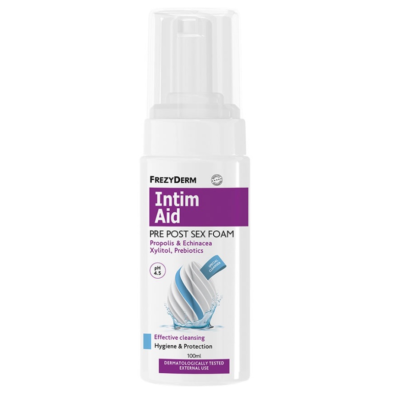 FREZYDERM,l Intim Aid Pre Post Sex Foam pH4.5, Αφρός Καθαρισμού για Ευαίσθητη Περιοχή