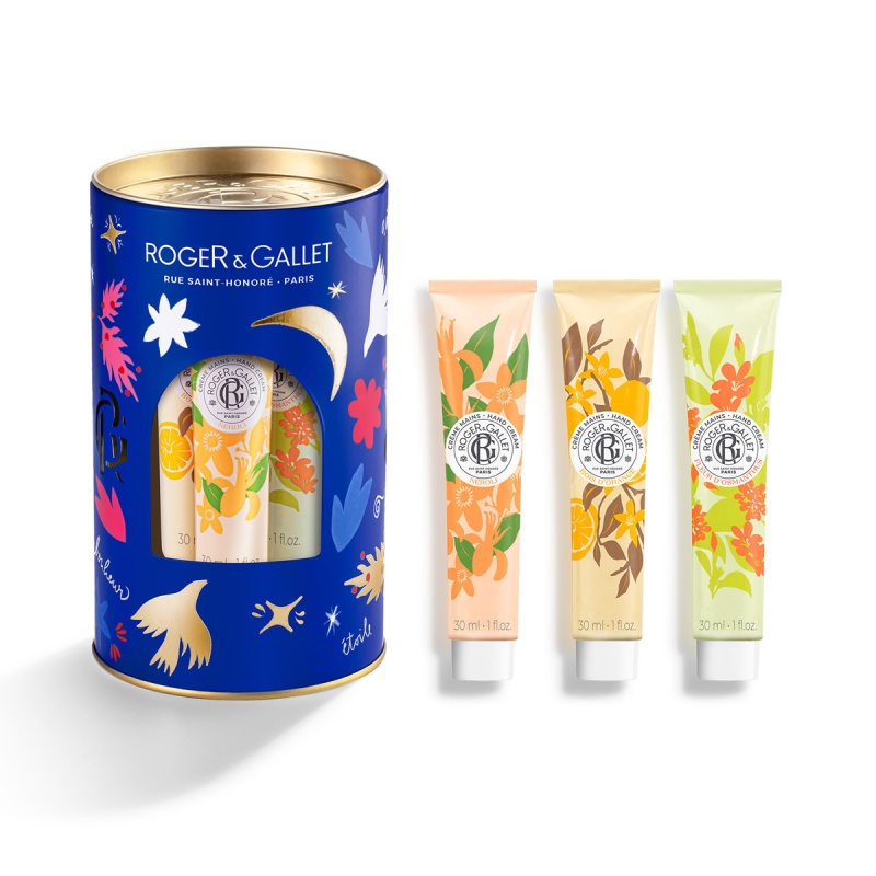 ROGER & GALLET, Set με 3 Αναζωογονητικές Κρέμες Χεριών, κρεμες χεριων, σετ δωρου, 3701436927677