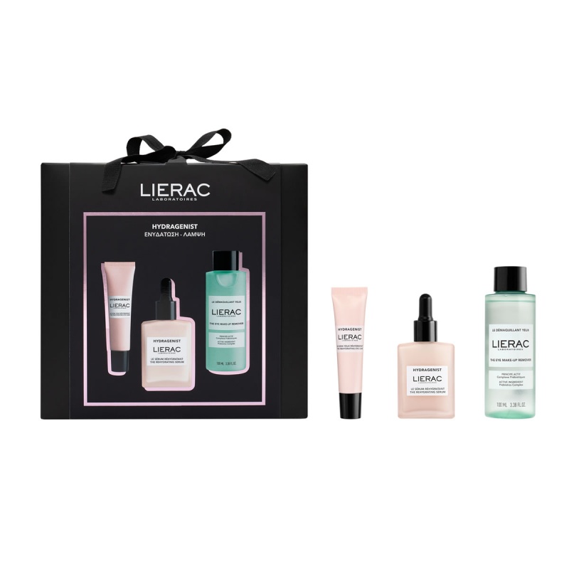 LIERAC, Εορταστικό Set, Hydragenist Serum, Κρέμα Ματιών, Ντεμακιγιάζ Ματιών, 3701436930424