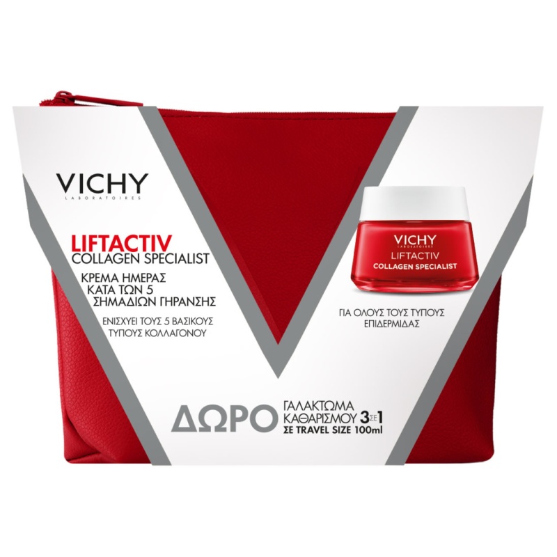 VICHY, Liftactiv Collagen, Κρέμα Ημέρας με Πεπτίδια Κολλαγόνου για Επανόρθωση Ρυτίδων, αντιγηρανση, 5201100686537